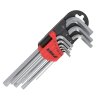 Šesťhranné kľúče dlhé 1,5 – 10 mm, súprava 9 ks, CRV