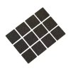 Samolepiace plsťové podložky, súprava 12 ks, štvorcové 25 mm, hnedé