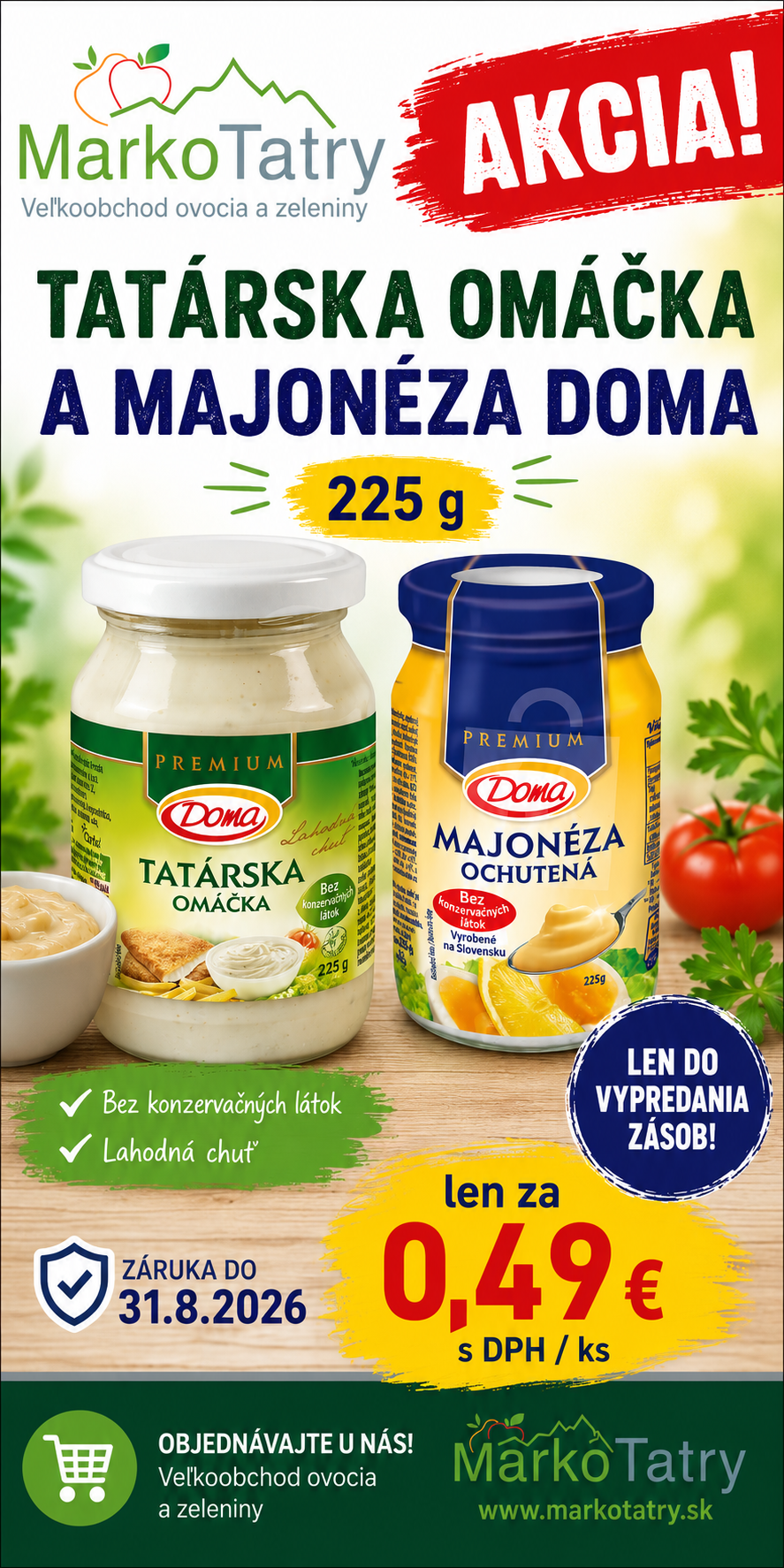 Akcia majonéza a tatárska omáčka  225g