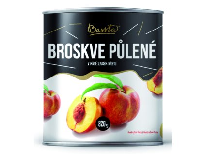 Kompót broskyňový 820 g BASSTA