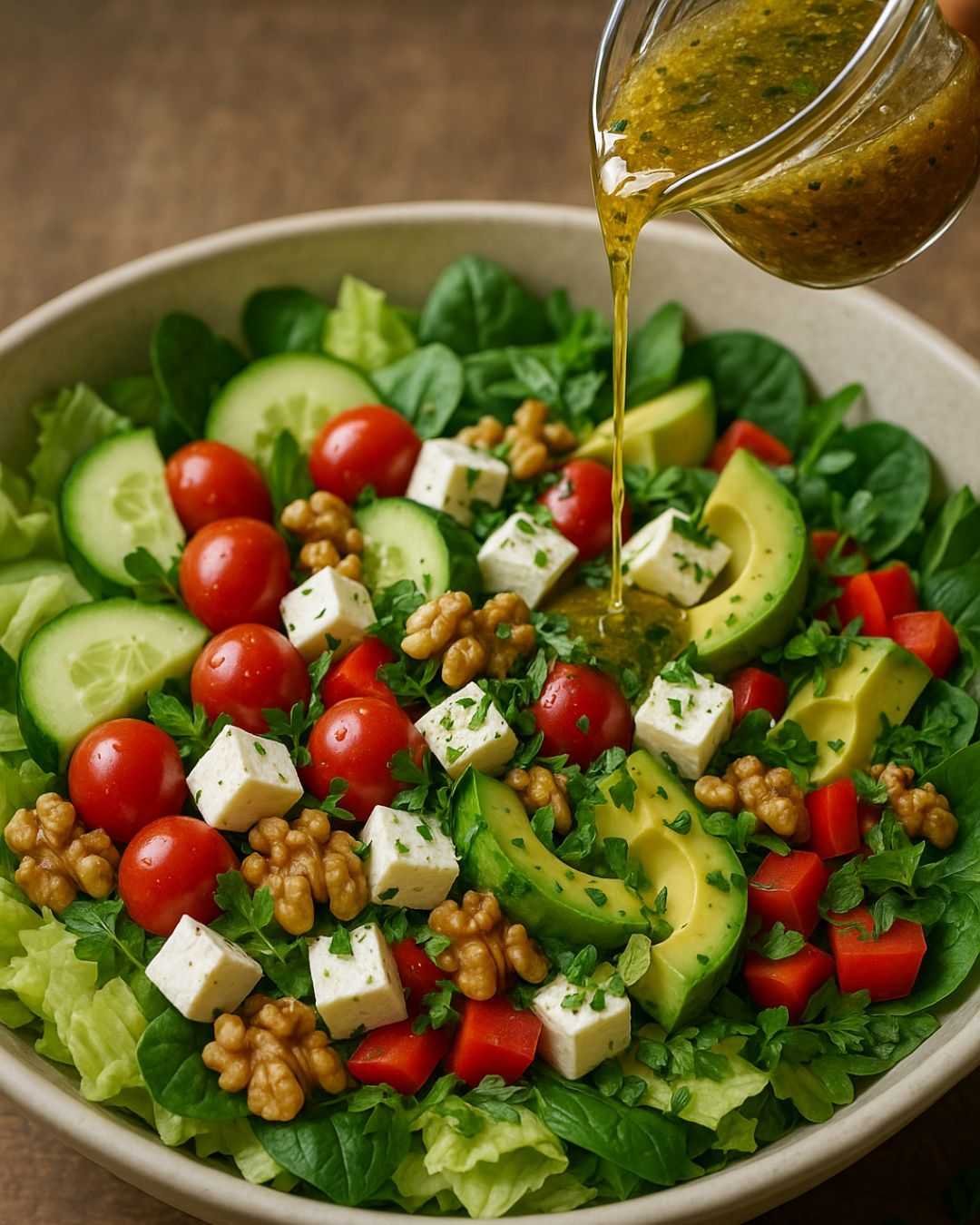 Letní salát s medovo-bylinkovou zálivkou