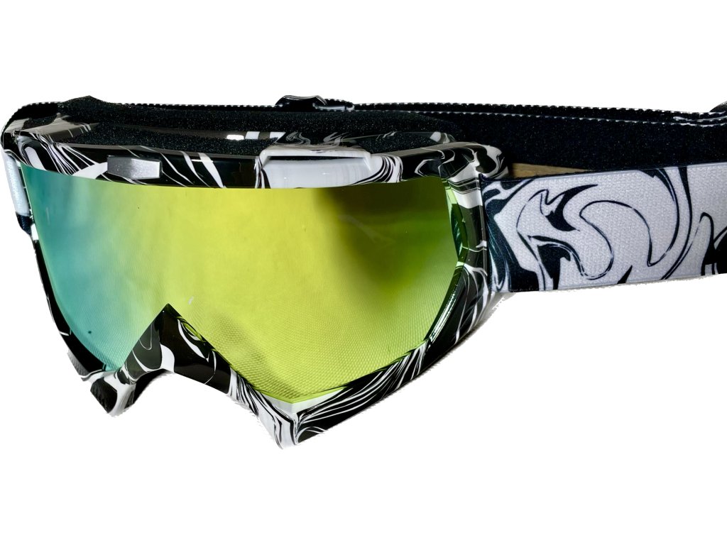 Bílo černé Cross/MTB brýle - zlaté sklo