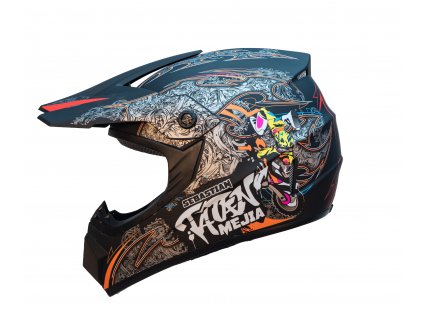 Dětská motocross helma Mejia - Černá