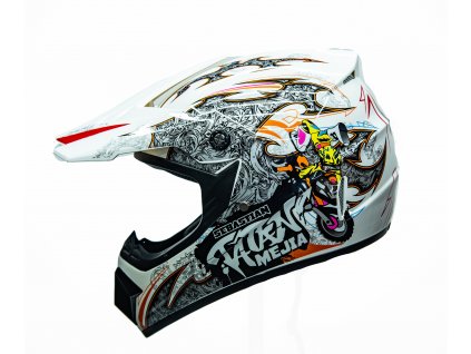 Dětská motocross helma Mejia - Bílá