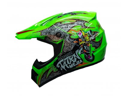 Dětská motocross helma Mejia - Svítivě Zelená