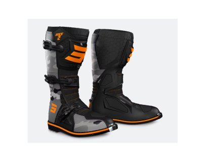 Boty na motorku Shot Race 2 camo-fluo oranžové