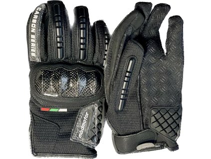 Dospělé rukavice Madmotor Carbon - černé