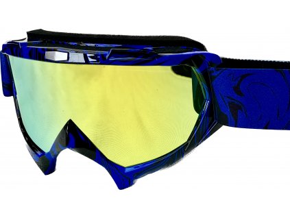 Modré Cross/MTB brýle - zlaté sklo
