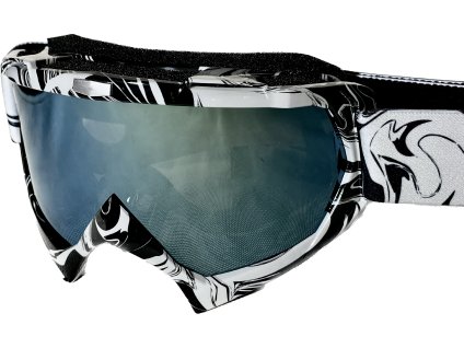 Bílo černé Cross/MTB brýle - zelené sklo
