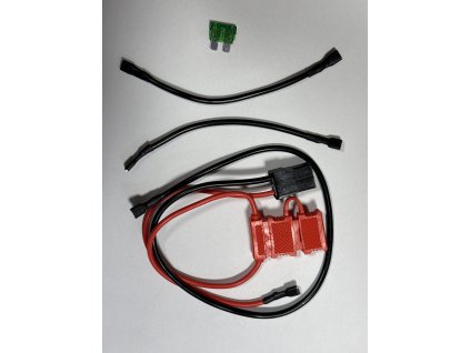 Kabelové propojení baterií  faston 6.3 s pojistkovým pouzdrem