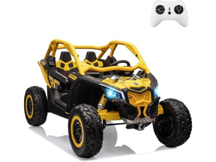 Elektrické autíčko Can-Am Maverick X RS TURBO RR Model 2026 2x24V 4x200W - žlutá  Dálkové ovládání v ceně