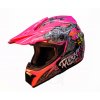 Dětská motocross helma Mejia - Růžová