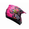 Dětská motocross helma Mejia - Růžová
