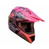 Dětská motocross helma Mejia - Růžová