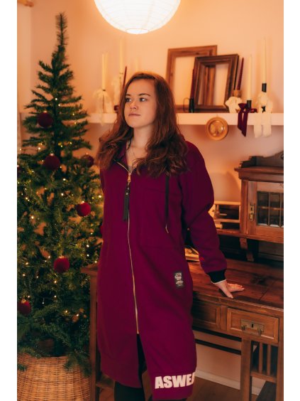 Prodloužená mikina na zip Fly Fialová