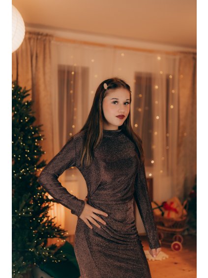 Vánoční šaty s jemnými třpytkami ZINA