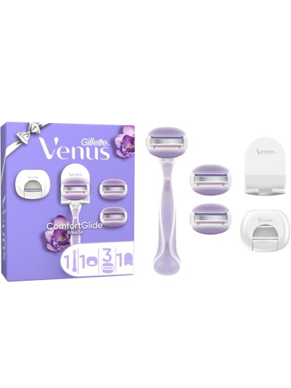 Gillette Venus Xmass sada holicí strojek + 3 hlavice s krytem a držákem