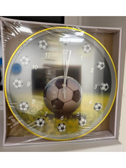 3D nástěnné hodiny fotbal