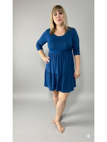 Dámské modré šaty s volánky Suzanne
