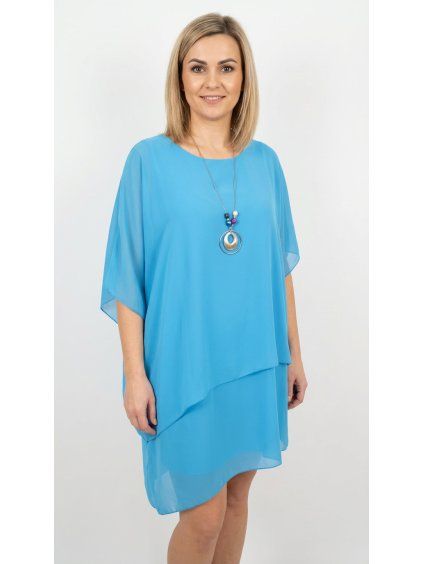 Vrstvené šaty/tunika s náhrdelníkem Aurora