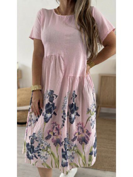 Bavlněné šaty Sáva růžové