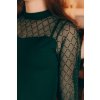 Večerní šaty se síťovanými rukávy a třpytkami Dagmara zelené