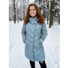 Dámský zimní prošívaný kabát s kapucí Claudio modrý