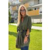 Košilové šaty - tunika  s páskem Khaki Berenika