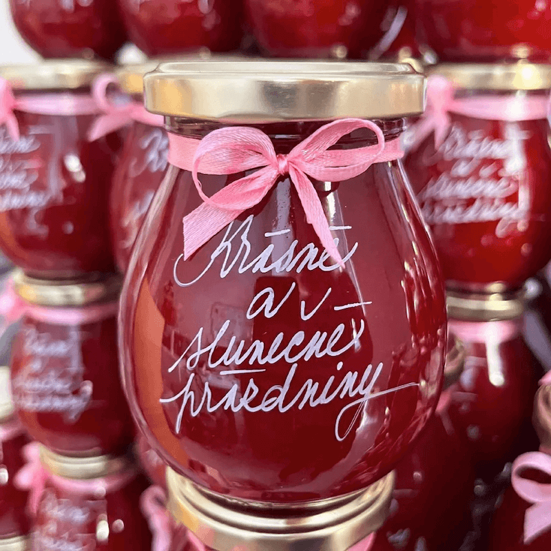 Dárek pro paní učitelku – marmeláda s věnováním