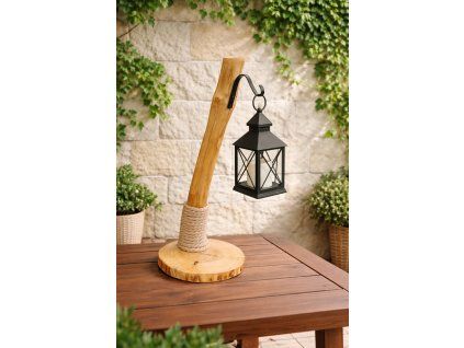 Dreveny stojan s lucernou 67cm MARPA MOSS 1