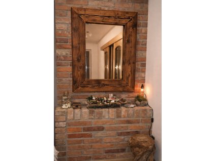 Zrcadlo z masivniho dreva rustikalni ram MARPA MOSS 1