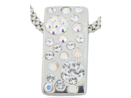 Swarovski Elements Přívěsek na krk Rectangle parts 19mm / crystal+crystal ab