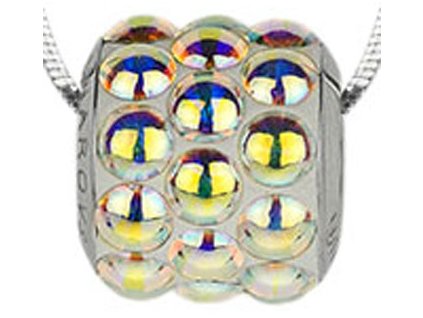 Swarovski Elements Přívěsek na krk s řetízkem BeCharmed Pavé Cabochon - 10,5mm / crystal ab