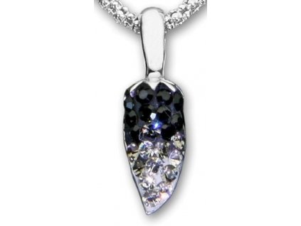 Swarovski Elements Přívěsek na krk s řetízkem - pepper part mix 14mm / jet+black diamond+crystal