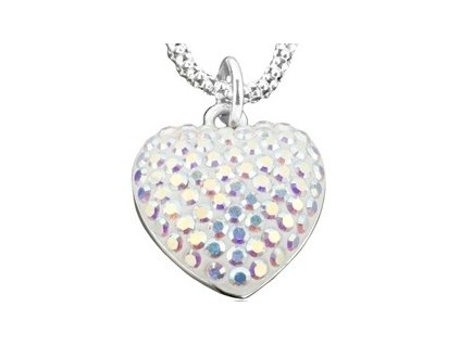 Swarovski Elements Přívěsek na krk - heart parts 15mm / crystal ab