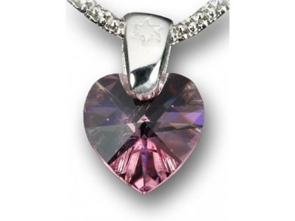 Swarovski Elements Přívěsek na krk - srdce 10mm / light rose