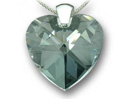 Swarovski Elements Přívěsek na krk - srdce 40mm / crystal