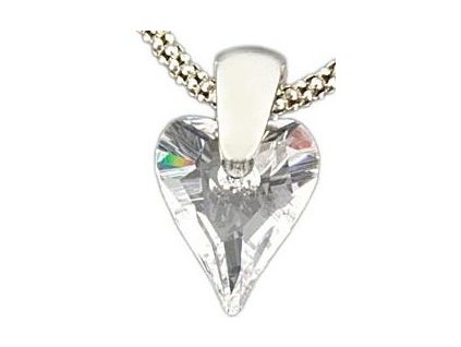 Swarovski Elements Přívěsek na krk - srdce 12mm - crystal - s řetízkem