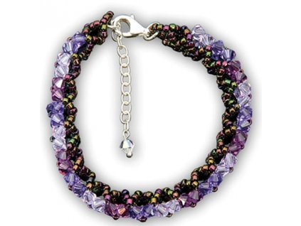 Swarovski Elements Náramek na ruku Malai small / tanzanite