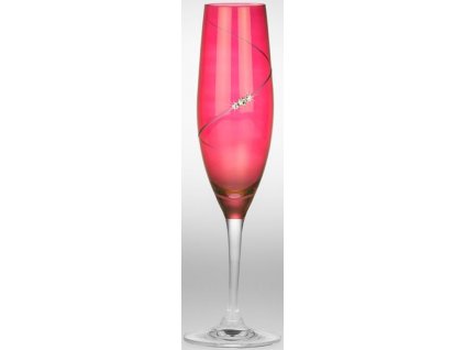 Sklenice na champagne - 2ks / Swarovski Elements - crystal růžová