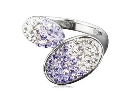 Prsten Swarovski Elements Lila parts - tanzanit, violet, crystal