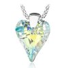 Swarovski Elements Přívěsek na krk - srdce 17mm - crystal ab s řetízkem