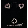 Náušnice Swarowski Elements - Srdce parts 14mm crystal amethyst