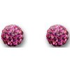 Náušnice Swarowski Elements - ball parts 7mm fuchsia