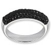 Prsten Swarowski Elements - four line parts - černá