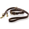 Kožené nastavitelné vodítko a obojek Hunter Sansibar Solid - tmavě hnědé