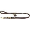 Kožené nastavitelné vodítko pro psa Hunter Sansibar s přívěskem a ozdobou - tmavě hnědé - marpoint.cz