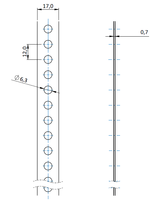 MARROY páska fixačná dierovaná pozink rovná rollFIXX GBS-17CE1 x 0,7 x 10m pre rýchlu montáž, MRY936017110, 8585053367628, spojovací a upevňovací materiál, dierovaná páska, dierované pásky, dierovaný pás, fixačný pás, upevňovacia páska, zavetrávací pás, rozmery