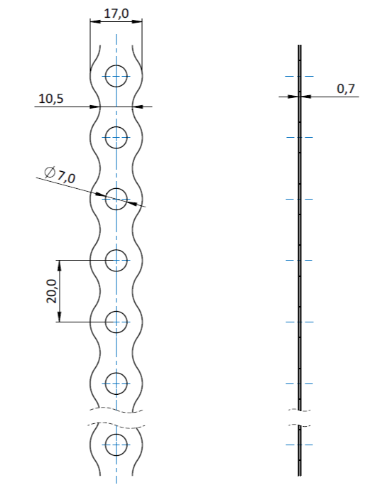 MARROY páska fixačná dierovaná pozink vlnitá rollFIXX GBW-17CE1 x 0,7 x 25m pre rýchlu montáž, MRY936117125, 8585053367567, spojovací a upevňovací materiál, dierovaná páska, dierované pásky, dierovaný pás, fixačný pás, upevňovacia páska, zavetrávací pás, rozmery