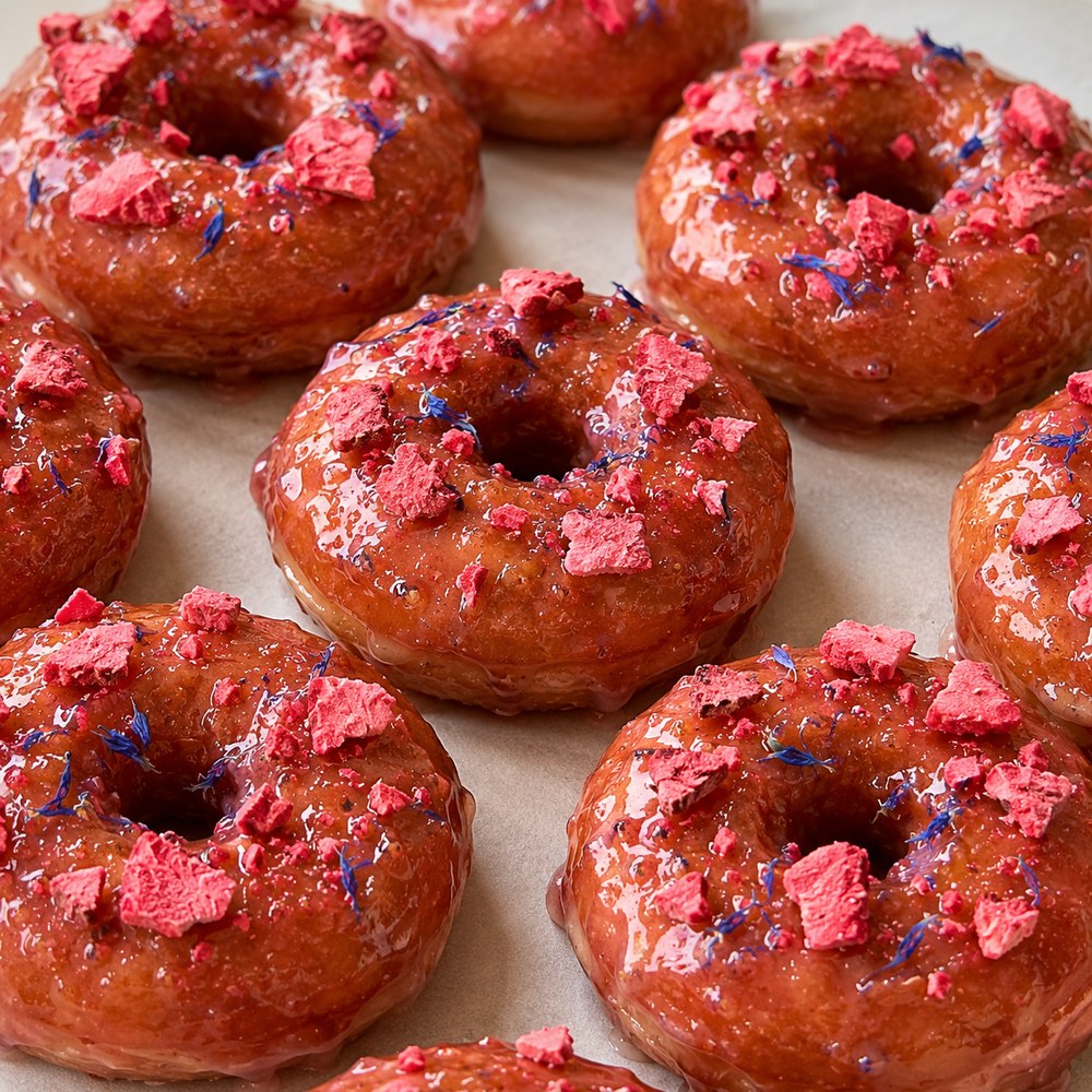 Jahodové donuty